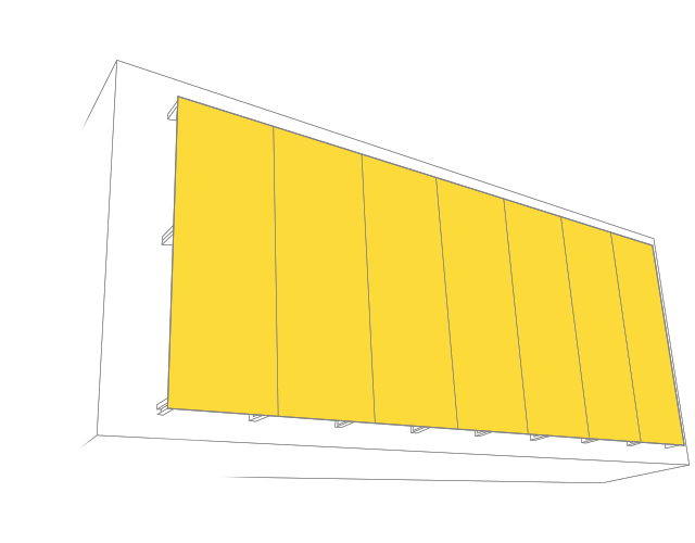 Hier sehen Sie eine Illustration einer Textilfassade von Planex Technik in Textil GmbH.