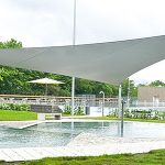 Sonnenschutz für Kleinkinderbecken: Maßgeschneidertes Sonnensegel im Nordbad Darmstadt