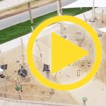 Drohnenvideo: Membranüberdachung für Spielanlage auf der Bundesgartenschau 2023