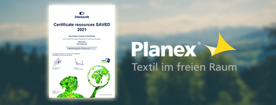 Planex erhält Ressourcenschutz-Zertifikat: Einsparungen von Ressourcen durch Recycling unserer Materialien