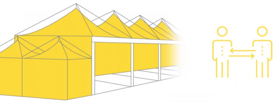 Mehr Abstand und gegen Aerosole: Hochfunktionale Zelte für Restaurants, Schulen, Kindergärten in der Corona-Pandemie