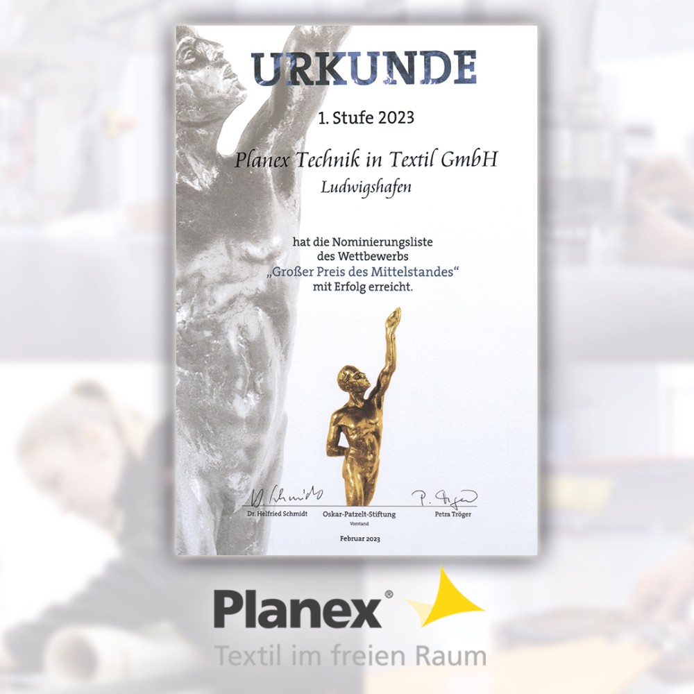 Planex für den „Großen Preis des Mittelstandes 2023“ nominiert
