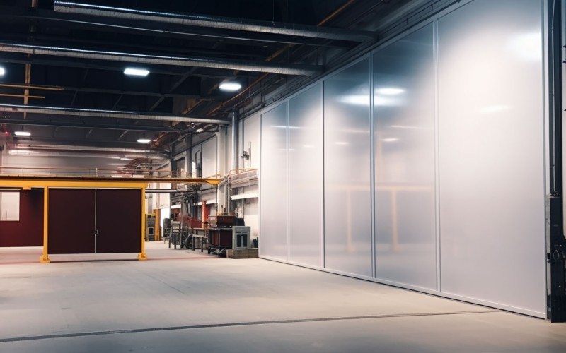 Schallschutz-Hallenabtrennung von Planex für Industriehallen